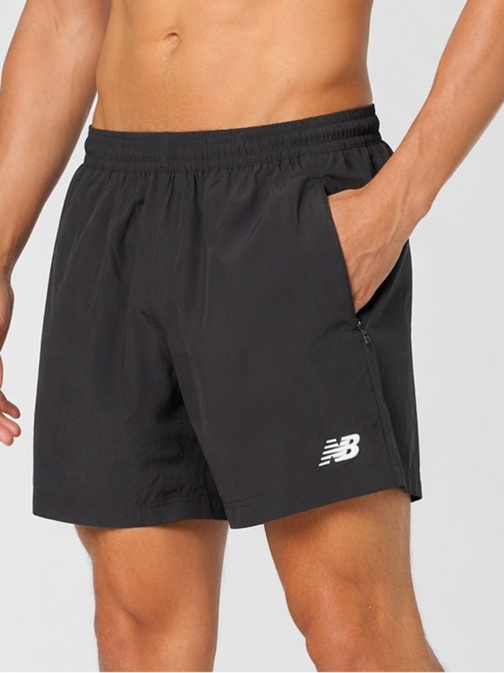 New Balance 5” Athletic Shorts Black Men’s size Large Zip Pocket Lightweight